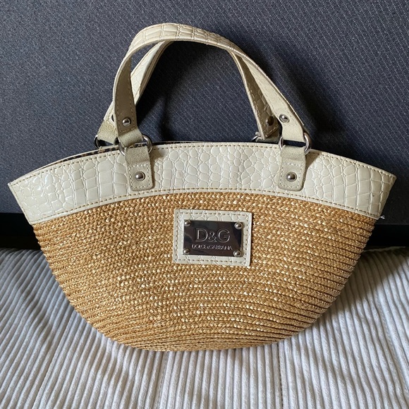 D&G Straw and Cream Leather Shoulder Tote main image 10